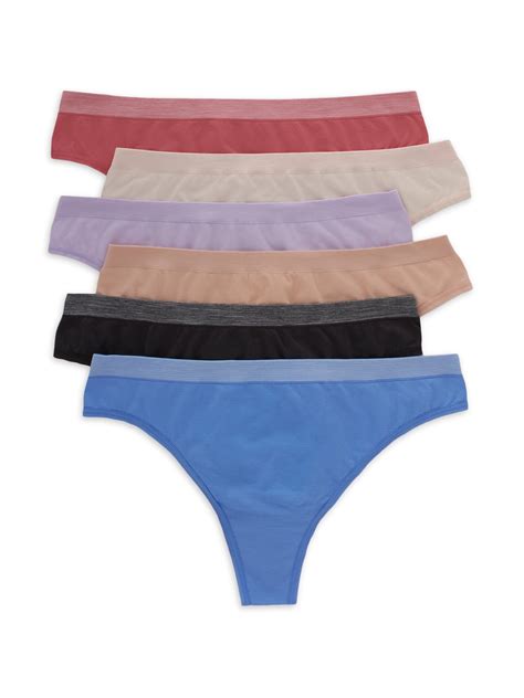Hanes Women's Comfort Flex Fit Seamless Thong Underwear, 6-Pack ...