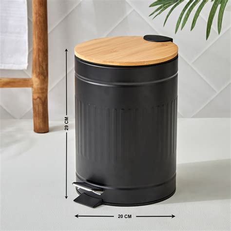Buy Sedona Flute Metal Pedal Waste Bin with Bamboo Lid - 7L from Home ...