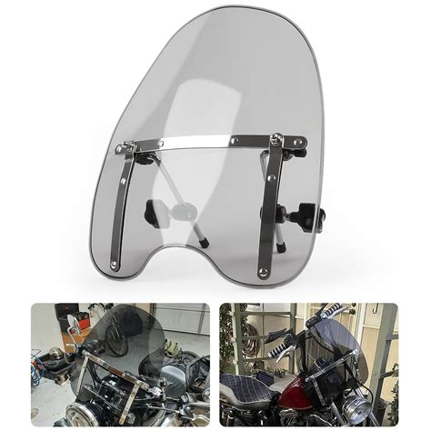 PSLER 18" x 16" Windshield Windscreen for 7/8" and 1" Handlebars (Gray)