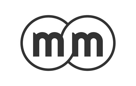 MM business company emblem with outline rounds and letters m m. Logo template of two merged ...