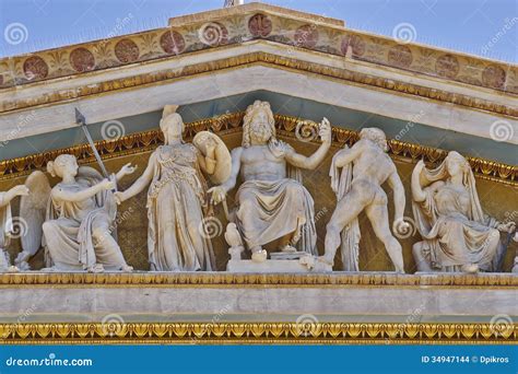 Zeus, Athena and Other Ancient Greek Gods and Deities Stock Photo ...