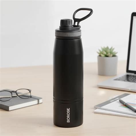 Borosil Gosports Black Stainless Steel Bottle – 900ml – Pine Labs