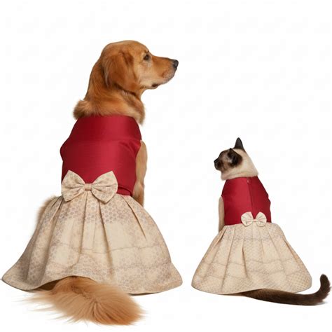 Buy Skatrs Heritage Dress for Dogs and Cats (Maroon and Off White ...