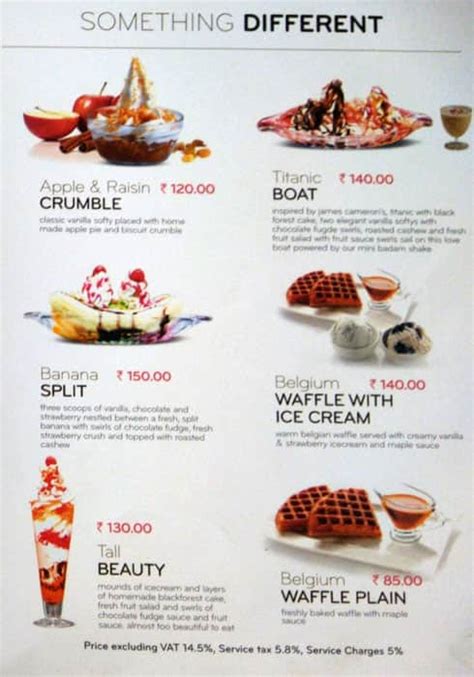 Menu at Boomerang, Coimbatore, E Venkatasamy Rd