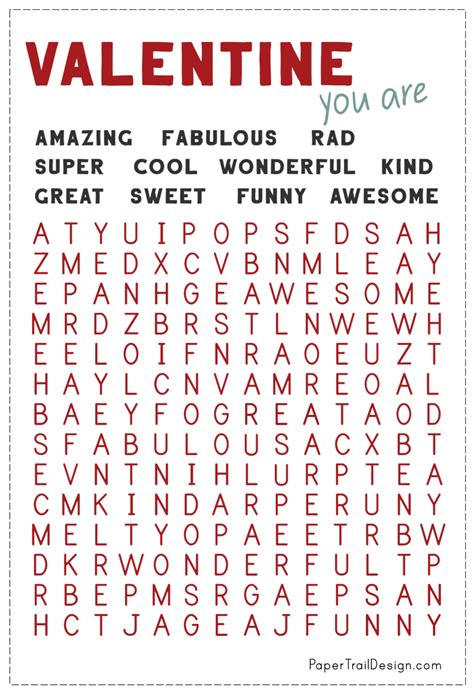 Printable Valentines Word Search - udlvirtual.esad.edu.br