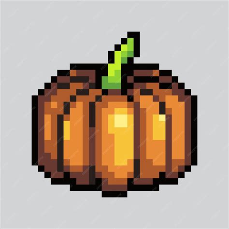 Premium Vector | Pixel art illustration pumpkin pixelated pumpkin vegetable pumpkin farm icon ...