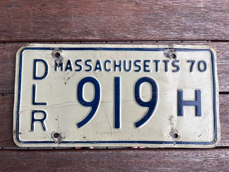 1970 Massachusetts Dealer DLR License Plate 919 H | #4818151881