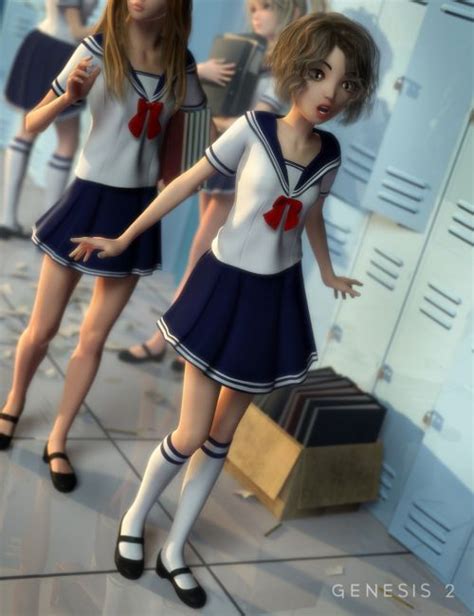 School Girl for Genesis 2 Female(s) | School girl, Sailor fashion, Girl