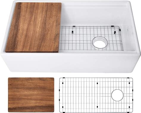 Soleil 36-in Fireclay Ledge Single Bowl Farmhouse Kitchen India | Ubuy