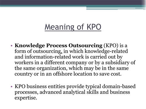 Knowledge process outsourcing ppt | PPTX