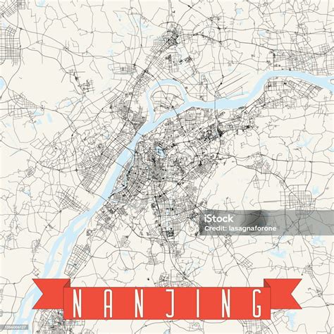 Nanjing China Vector Map Stock Illustration - Download Image Now - Aerial View, Architecture ...