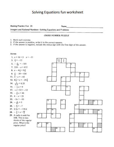 Image result for Solving Equations Worksheet Fun Activity