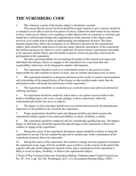 Image result for Code Nuremberg Explication