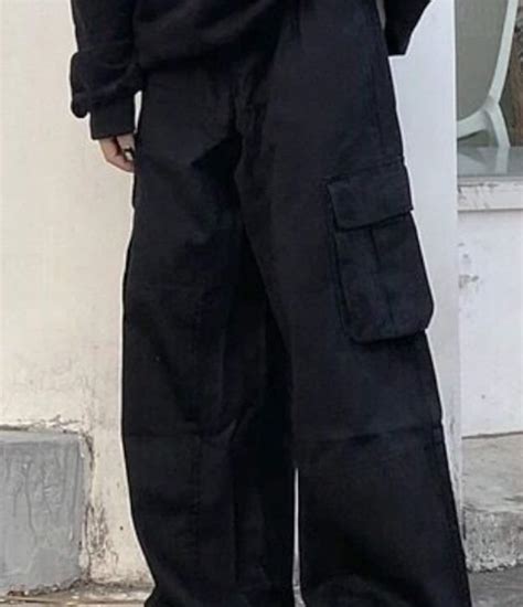 Baggy Black Cargo Pants for Men Khaki Cargo Trousers Male - Etsy