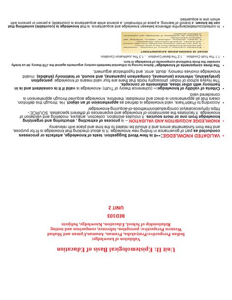 Validation of knowledge - Unit II: Epistemological Basis of Education ...