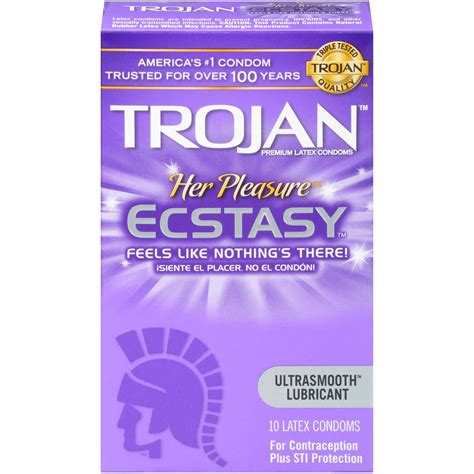Trojan Her Pleasure Ecstasy Lubricated Condoms - 10 Count - Walmart.com