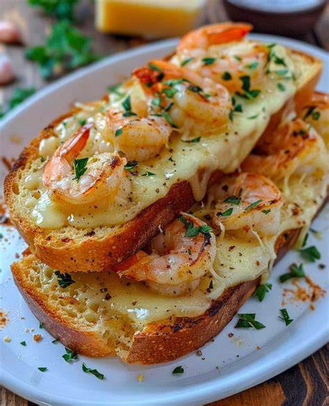 Cheesy Garlic Bread Shrimp Grilled Cheese Recipe - FULL RECIPE