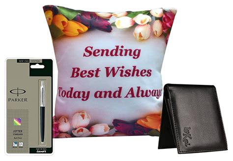 Gift Set For Men & Boys - Leather Mens Wallet, Cushion Cover With ...