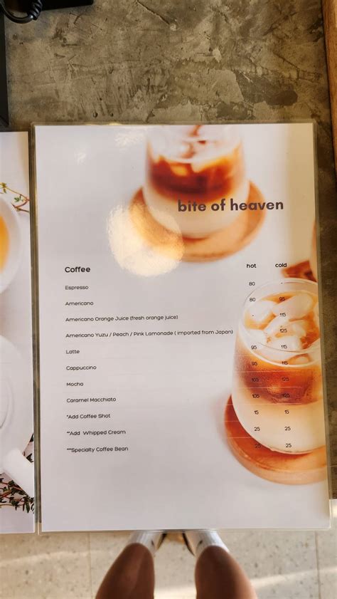 Menu at bite of heaven café and restaurant ไบท์ออฟเฮเว่น คาเฟ่, Sai Yok