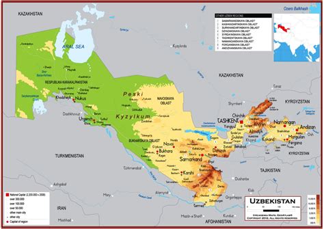 Geographic map of Uzbekistan: geography, climate, flora, fauna ...