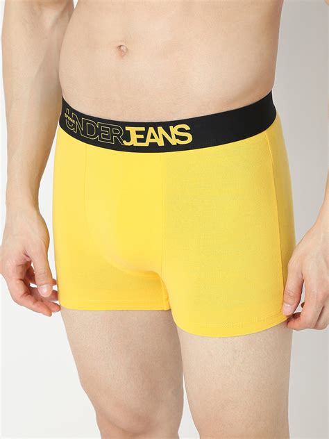 Buy Men Yellow & Black Trunk Underjeans By Spykar