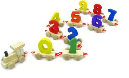 Train Toy Set, Wooden, Number Train Toy Set Wooden, Fun Learning Build
