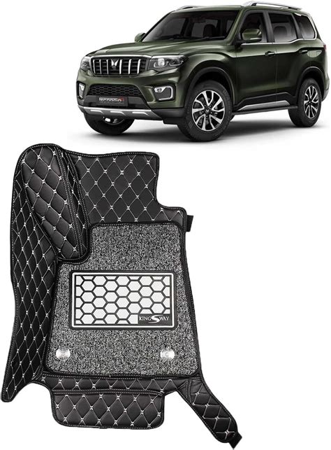 Mahindra Scorpio New 2022 7 Seater 7D Prime Faux Leather Floor Mats ...