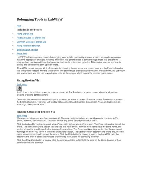 Debugging LabVIEW 的图像结果