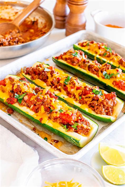 Taco Stuffed Zucchini Boats - xoxoBella
