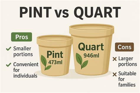 Pint Vs Quart: Guía definitiva sobre tamaños de envases alimentarios ...