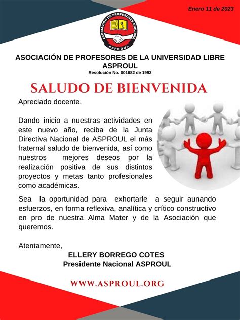 Saludo de Bienvenida – ASPROUL