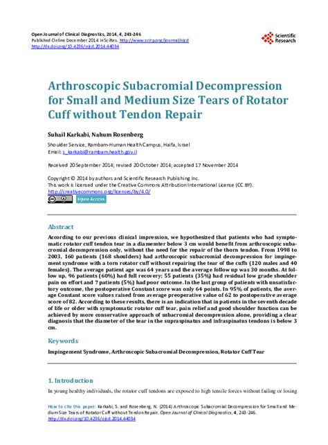 Image result for Subacromial Decompression Rotator Cuff Repair