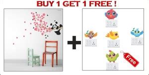 Sticker Hub 22 cm Cherry Blossom Panda Wall Decal Wall Stickers PVC ...