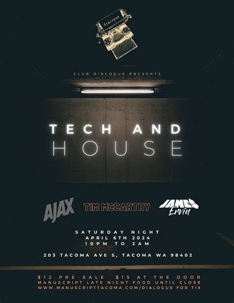 tech & house ft. Tim McCarthy, Ajax, and James Ervin, Manuscript ...