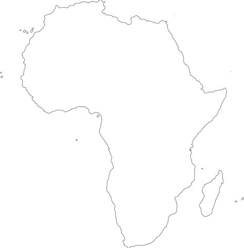 Africa Outline, Shape, Silhouette PNG Image