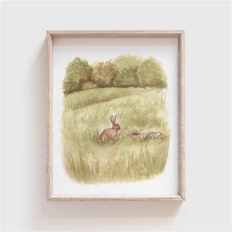 'Rabbit at the Burrow' Art Print (Our Little Adventures) | Made in the ...