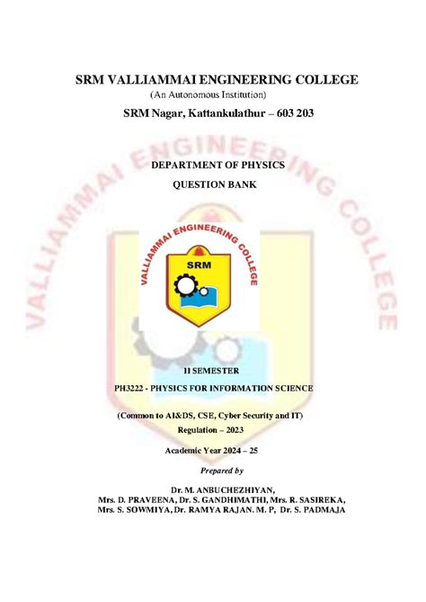 Ph3222-physics-for-information-scien sece - SRM VALLIAMMAI ENGINEERING ...