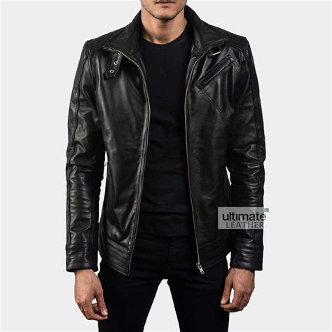 Get Black Leather Jacket | Mens Fitted Jacket