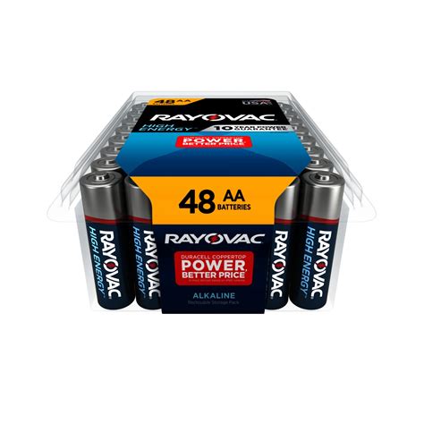 RAYOVAC 815-48PPTF Alkaline Batteries Reclosable Pro Pack (AA, 48 pk ...