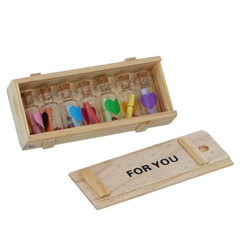 Wooden Box "For You" Message Bottle Set- eCraftIndia Online