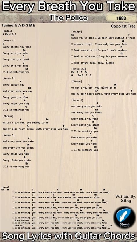 Ohwel - Every Breath You Take - The Police (1983) | Song Lyrics With ...