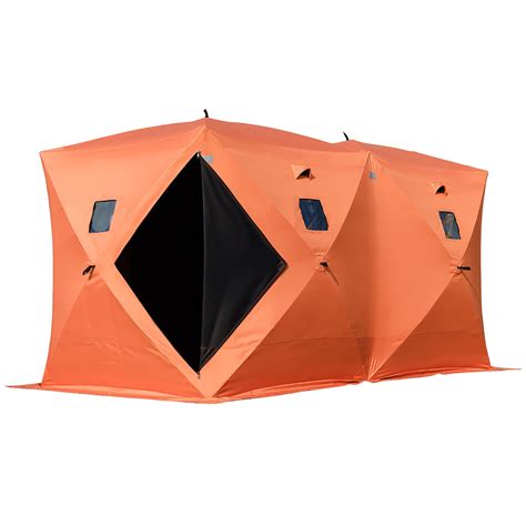 VEVOR 8 Person Ice Fishing Shelter Tent, 300D Oxford Fabric Portable ...