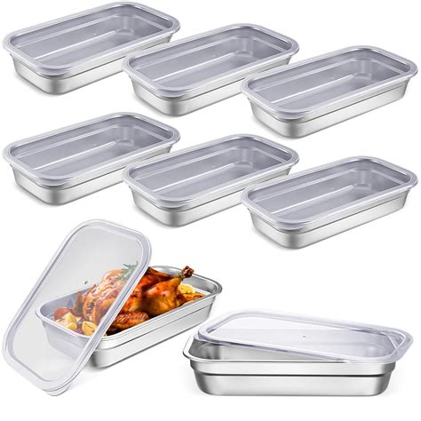 Snapklik.com : Suttmin 8 Pcs 304 Stainless Steel Food Storage Containers