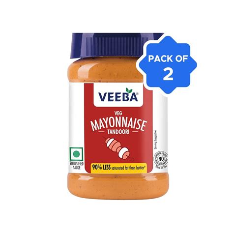 Veeba Eggless Tandoori Flavoured Mayonnaise - Pack of 2 : 2 x 250 g ...