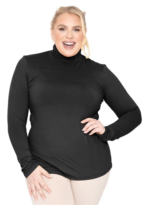 Stretch Is Comfort Women's Plus Size Turtleneck Top | Ultra Soft ...