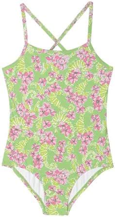 Lilly Pulitzer Big Girls' Grettle Swimsuit,Limeade Mini Floaters,10 ...