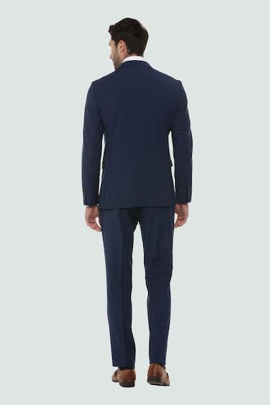 Buy Men Blue Slim Fit Solid Formal Two Piece Suit Online - 345066 ...