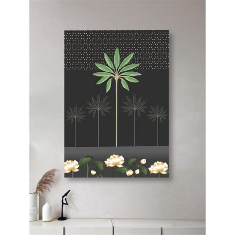 Buy Nestroots Monochrome Palm Tree Canvas Art Print Wall Painting Online