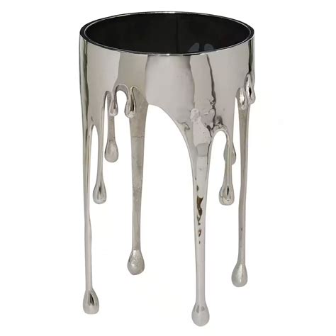 24" Silver Contemporary Aluminum Accent Table | Michaels | Glass accent ...