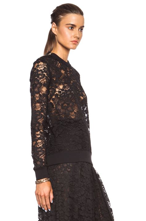Givenchy Lace Sweatshirt in Black | FWRD